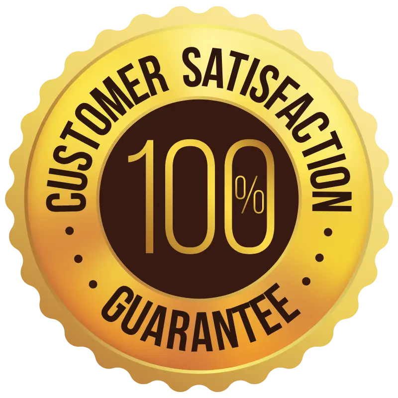 100% satisfaction guarantee badge